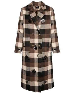 Fracomina Double-Breasted Coats - Marrone