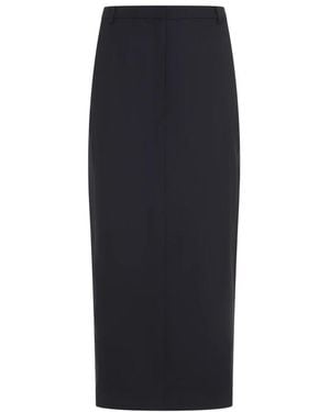 Theory Dark Wool Midi Skirt - Schwarz