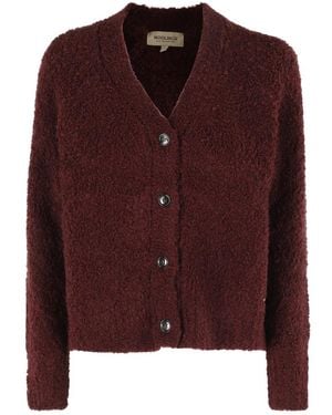 Woolrich V-Hals Boucle Cardigan - Paars
