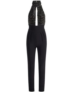 Elisabetta Franchi Damen Jumpsuit Elegant Schwarz
