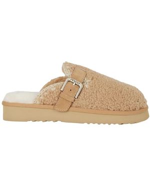Mou Schoenen ,Wol Curly Sheepskin Clog Eskimo - Naturel