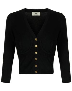 Elisabetta Franchi Truien & Vesten ,Zwart ,Polyester Gebreid Vest