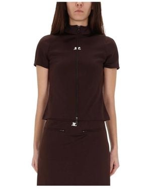 Courreges Interlock Reißverschluss-Oberteil - Braun