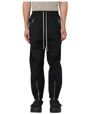 Rick Owens Schwarze Hose Mit Kordelzug Und Reißverschluss