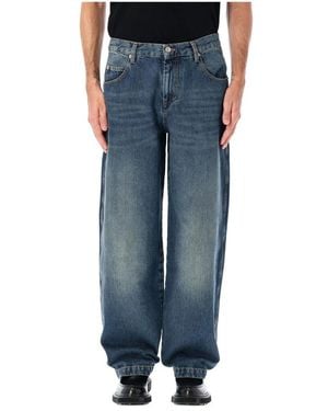Isabel Marant Wide-Leg Faded Denim Jeans - Blau