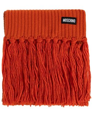 Moschino Accessoires ,Oranje ,Wol Sjaal Met Franjes - Rood