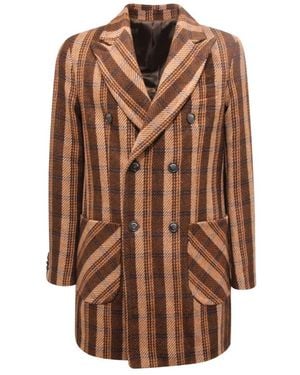 Imperial Double-Breasted Coats - Brown