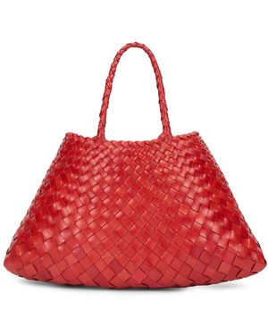 Dragon Diffusion Tassen ,Rood ,Leer Santa Croce Grote Tote