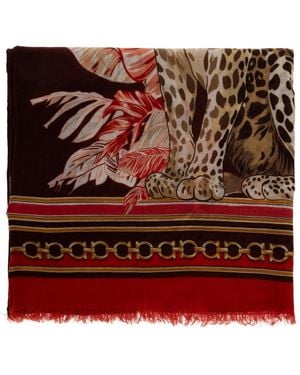 Ferragamo Accessoires ,Veelkleurig ,Wol Felindra Sjaal - Rood