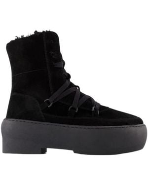 Gia Borghini Chunky Sole Lace-Up Boots - Black