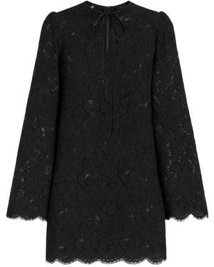 Dolce & Gabbana Cordonetto Lace Short Dress - Zwart