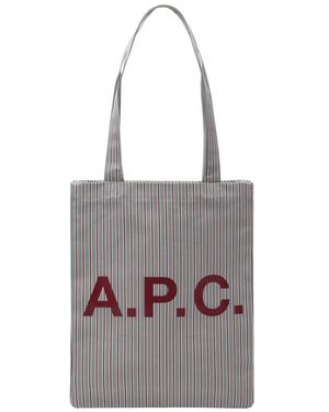 A.P.C. Tassen ,Groen ,Katoen Reversible Lou Tote Bag - Grijs