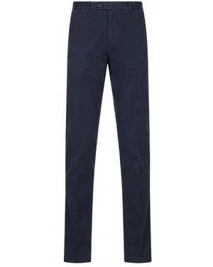 Kiton Broeken ,Blauw ,Katoen Slim-Fit Broeken