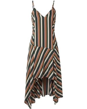 Trussardi Kleedjes ,Bruin ,Gestreepte Jurk Met Bandjes - Zwart