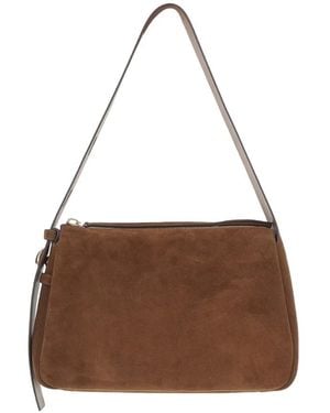 Tory Burch Tasche Aus Gehämmertem Leder Mit Verstellbarem Griff - Braun