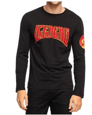 Iceberg Long Sleeve T-Shirts - Black