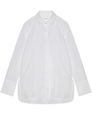Lis Lareida Overhemden ,Wit ,Katoen Katoenen Blouse Met Zijsplitten