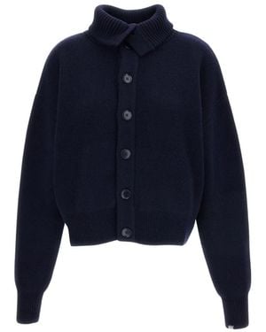 Extreme Cashmere Truien & Vesten ,Blauw ,Wol Bomber-Stijl Oversized Vest