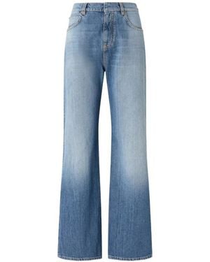 Pinko Jeans ,Blauw ,Wide Leg Jeans Met Vervagingseffecten