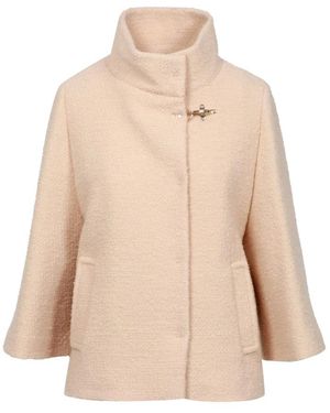 Fay Jassen ,Geometric Wool Coat - Naturel