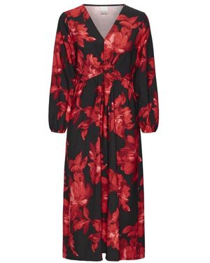 Ichi Midi Dresses - Rojo