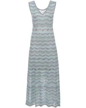 D.exterior Knitted Dresses - Blue