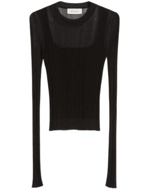 Sportmax Rondgebreide Bovenkleding - Zwart