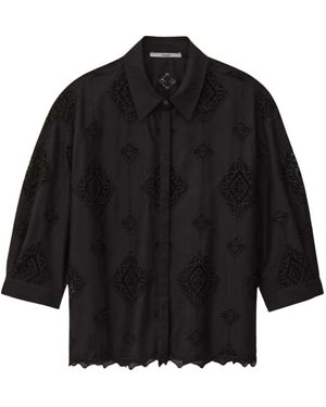 Ba&sh Overhemden ,Zwart ,Katoen Muriel Shirt Met 3/4-Mouwen