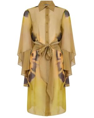 Alberta Ferretti Shirt Dresses - Metallic