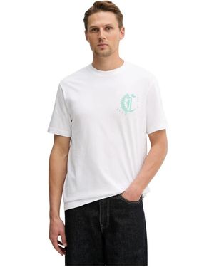Just Cavalli Tops ,Wit ,Katoen T-Shirt Met Ronde Hals