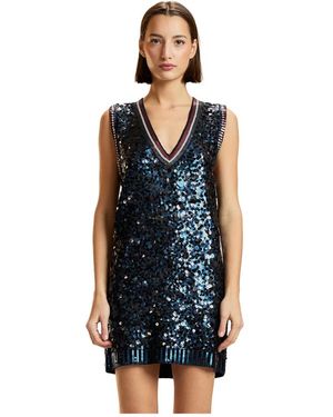 Cynthia Rowley Blair Paillettenjurk - Blauw