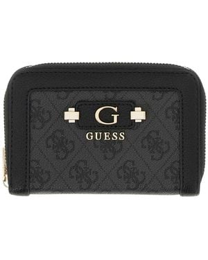 Guess Lindsey Slg Medium Zip Around - Schwarz