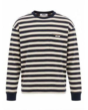 MSGM Truien & Vesten ,Veelkleurig ,Round-Neck Truien - Grijs