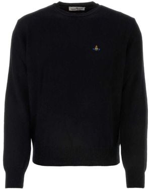 Vivienne Westwood Stilvolle strickkollektion,schwarzer baumwollmischpullover