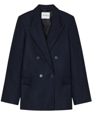 Closed Jassen ,Blauw ,Leer Dubbelrijige Blazer