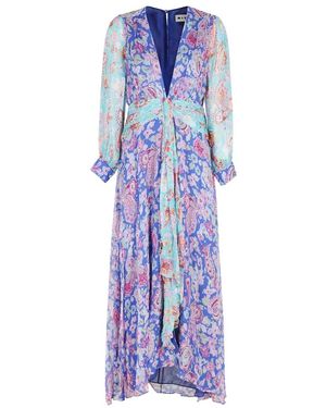 RIXO London Kleedjes ,Blauw ,Polyester Meera Long Dress