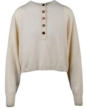 Alysi Truien & Vesten ,Wol Serafino Corta Knit - Naturel