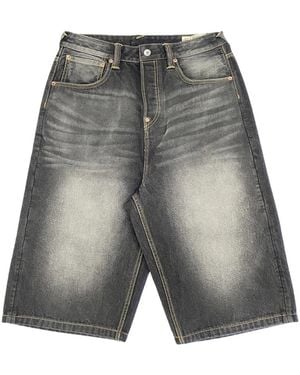 Evisu Ht Seagull & Claw Marks Emb Pocket Denim Shorts - Grau