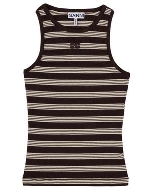 Ganni Sleeveless Tops - Brown