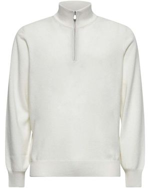 Brunello Cucinelli Truien & Vesten ,Wit ,Kasjmier Coltrui