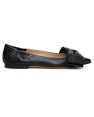 Pomme D'or Blaue Lederballerinas - Schwarz