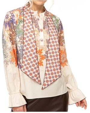 Ivi Overhemden ,Veelkleurig ,1645 Snowflake Blouse - Roze