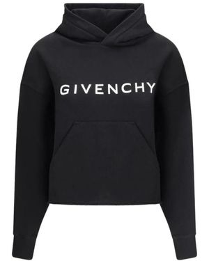 Givenchy Cropped Hoodie Sweatshirt - Zwart