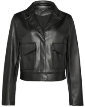 Comma, Klassische Damen Lederjacke - Schwarz