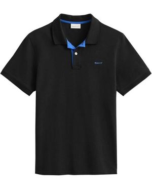 GANT Tops ,Zwart ,Polo De Manga Corta Contrast Pique