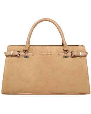 carlo colucci Wildlederhandtasche - Natur