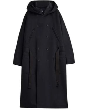 Y-3 Double-Breasted Coats - Nero