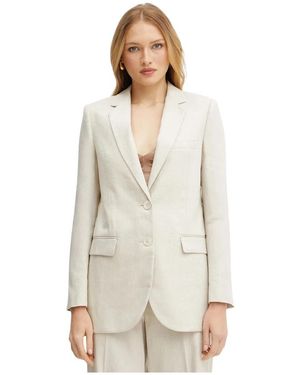 Michael Kors Jassen ,Katoen Linnen En Katoen Twill Blazer - Naturel