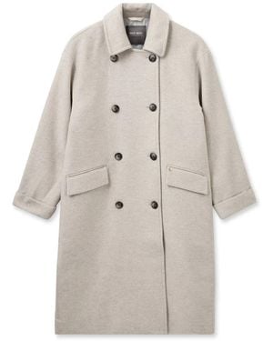 Mos Mosh Double-Breasted Coats - Natural