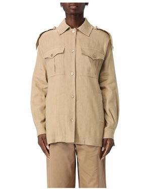 Alberta Ferretti Jassen ,Linnen Linnen-Viscose Stretch Jasje - Naturel